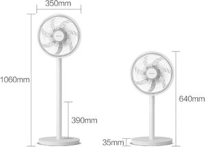Black White Electric Household Inch Rechargeable Battery Operated Remote Control Cooling Pedestal Floor <b>Standing</b> <b>Fan</b> Brushless - Product Image 2