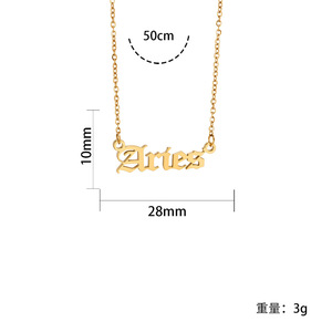 Nuevo collar de acero inoxidable con letra del signo zodiacal, cadena O de oro de 18K, exclusivo, de alta gama, versátil, cadena de clavícula para uso diario. - Product Image 6