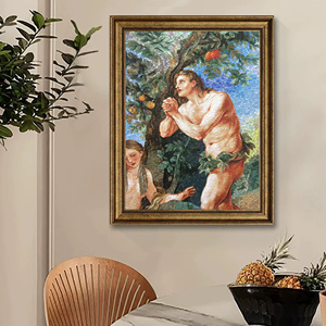 100% Handmade Realistic Oil Painting Arts and Crafts Christian Art Round <b>Mosaics</b> 3d Mural Wall Decoration - Product Image 1