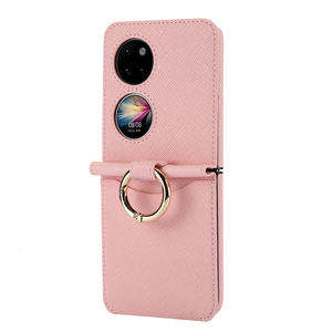 Étui de téléphone porte-cartes en cuir Pu antichoc de luxe avec porte-anneau Protection de charnière étui de téléphone pliable pour Huawei <span class=keywords><strong>p50pocket</strong></span> - Product Image 2