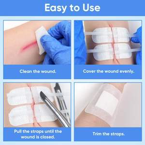 Cierres de Heridas de Emergencia con Cierre de Cremallera, Indoloros, Ajustables, Envueltos Individualmente y de Alta Adhesión, Aptos <span class=keywords><strong>para</strong></span> Primeros Auxilios y Cuidado de Heridas - Product Image 4