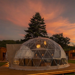 Tente dôme de luxe en verre avec structure de soutien droite - Igloo géodésique pour glamping, igloo extérieur, salle de bain extérieure, conception imperméable quatre saisons - Product Image 5