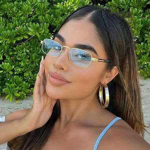 スクエアサングラス ヨーロッパ系アメリカン ハイエンド感 個性的な日焼け止め レトロファッション メタルグラス トレンド - Product Image 2