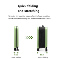 Valise pliable haut de gamme de 20 pouces, valise rigide pliable en ABS+PC durable, valise trolley gain de place
