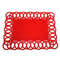 Conception d'arbre rouge découpé au laser cuisine tapis de Table de noël napperons en feutre de Table de noël pour Table à manger