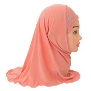 2025 Dubai islámico tradicional étnico bufanda chal gasa diadema Hijab para Niñas musulmanas de Oriente Medio de 3 a 12 años chal pequeño - Product Image 2