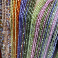 Perles en vrac en Zircon à facettes brillantes 2mm 3mm matériaux de brin pour bijoux à bricoler soi-même Bracelets colliers perles accessoires