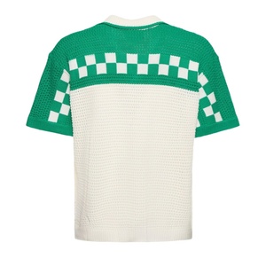 <strong>Wholesale</strong> Custom Logo 100%Cotton Man Knitwear Crochet Open Knit Set Short Sleeve Shorts High-Quality Polo OEM Summer <strong>Sweater</strong> - Product Image 3