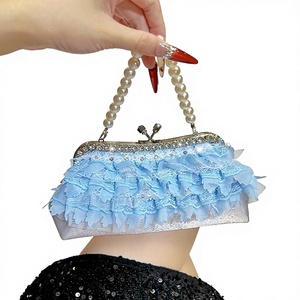 New Fashion Polyester Rhinestone <b>Sequin</b> Lace Women's Handbag Crossbody Shoulder <b>Bag</b> for Dinner Occasions Tanjing - Product Image 1