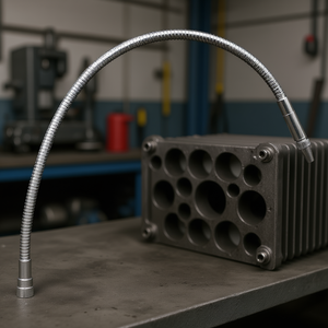 Tuyau articulé en métal chromé pour liquides de refroidissement, connecteur flexible de 30 cm de longueur, usage industriel - Product Image 3