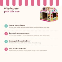Griffoir pour chat en carton, thème boulangerie, motif pâtisserie, design boutique de donuts, pour chats d'intérieur, vente en gros, direct usine