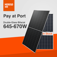 Módulos Solares Moregosolar de 670W 665W 660W 655W 650 vatios, Panel Solar de Alta Potencia con 24.8% de Eficiencia para Tecnología de Media Celda, IP68 CE/TUV