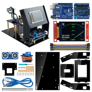 LAFVIN Module de capteur radar à ultrasons de simulation pour kit de bricolage Arduino Détecteur de balayage à 180 degrés avec écran TFT SPI 1.8"