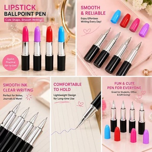 Gran Variedad de Modelos, Bolígrafo Novedoso <span class=keywords><strong>con</strong></span> Forma de Lápiz Labial de Plástico de 1.0 mm, Mini Bolígrafo <span class=keywords><strong>con</strong></span> Logotipo para Regalo - Product Image 4