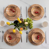 Moderne Scandinave Simple Jetable Écologique Passe Au Lave-Vaisselle Solide En Mélamine Ensemble De Vaisselle Plat Bol À Fruits Ensembles De Vaisselle