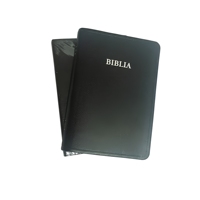 Service d'impression de Bibles personnalisées haut de gamme, livres reliés en cuir noir avec estampage doré pour l'église et les cadeaux