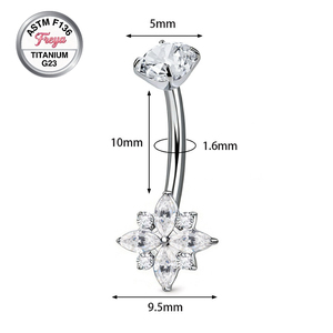 จิวเจาะสะดือไทเทเนียม ASTM F136 รุ่น G23 ประดับ<span class=keywords><strong>เพชร</strong></span>ซิคอนรูปหัวใจทรงหยดน้ำ ขายดี - Product Image 4