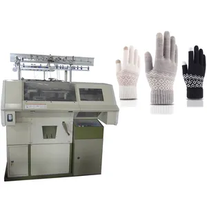 High Quality Jacquard Cotton Hand Glove Making Machines Glove Knitting Machine with Automatic Overlock