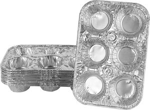 Bandeja de aluminio personalizada de grado alimenticio con 6 cavidades para muffins <span class=keywords><strong>jumbo</strong></span>, tapa de aluminio, proceso blíster, 540ml, apta para <span class=keywords><strong>microondas</strong></span>, a granel - Product Image 4