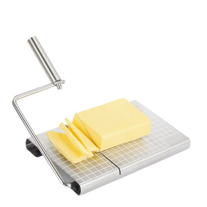 Coupe-fromages et coupe-beurre avec fil de coupe réglable, planche à découper le fromage, 5 fils de coupe de rechange en acier inoxydable - Product Image 1