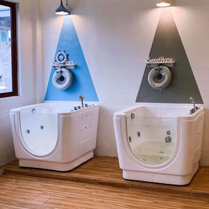 KALNIO Bain à remous pour bébé en acrylique moderne autoportant, thermostatique, <span class=keywords><strong>spa</strong></span>, acrylique blanc, drain pour bébé, massage, <span class=keywords><strong>spa</strong></span> pour bébé intérieur - Product Image 4