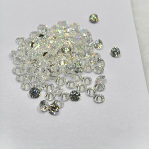 Synthetic Round Brilliant Cut Loose Diamonds 1-3mm Off White For Jewelry Making - Product Image 4