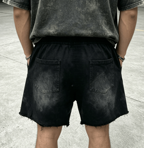 Shorts pour hommes High Street Sun Faded Vintage 100% coton, respirants, à taille mi-haute, brodés, avec cordon de serrage - Product Image 3