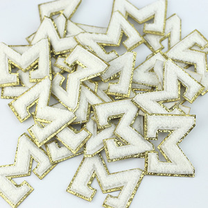 Chenille Glitter 8Cm Letras Parche Hierro en Alfabeto Costura Apliques Ropa - Product Image 1