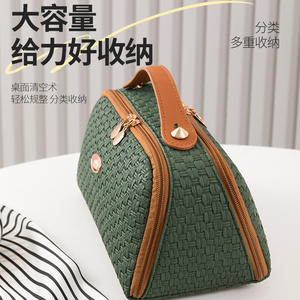 Bolsa de Cosméticos de Gran Capacidad, Impermeable, con Doble Abertura, Boca Ancha, para Viaje, con Asa Suave - Product Image 4