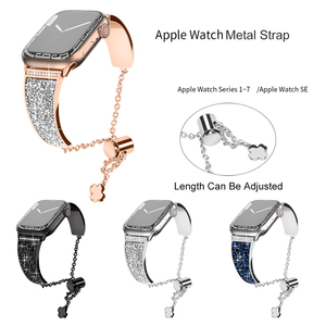 <span class=keywords><strong>Bracelet</strong></span> en diamant paillettes habillées femmes <span class=keywords><strong>bracelet</strong></span> en métal bande de mode pour <span class=keywords><strong>Apple</strong></span> <span class=keywords><strong>Watch</strong></span> ultra 49mm iWatch série <span class=keywords><strong>8</strong></span> 7 SE 3 41/45mm 40/44mm - Product Image 6