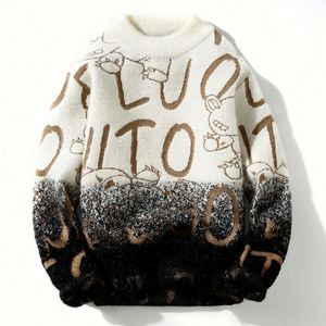 Pull à col roulé d'hiver pour homme Chemise de base tricotée avec logo avant Position anti-boulochage Impression numérique 240g - Product Image 2