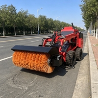 Balayeuse hydraulique pour mini-chargeuse, brosse roulante résistante à l'usure, balai à neige polyvalent pour le nettoyage des routes
