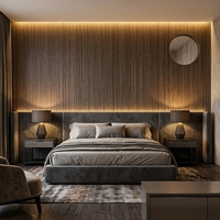 Panneau mural en bois massif pour rénovation d'hôtel, panneau intégré anti-collision, décoration murale de luxe pour la maison
