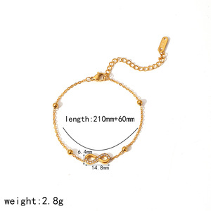 ชุดกำไลข้อมือสแตนเลสสตีลรูปอินฟินิตี้สำหรับผู้หญิง พร้อมต่างหูสำหรับเป็นของขวัญ - Product Image 4