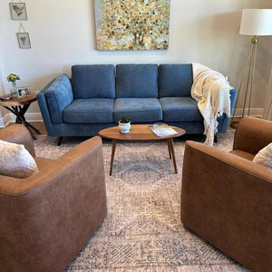 Table basse moderne faite à la main, prix de gros, en bois de noyer massif, ovale, ellipse, rectangle, style mid-century - Product Image 5