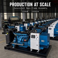 Groupe électrogène diesel Baudouin 120 kW 150 kVA à châssis ouvert, triphasé 50 Hz, automatique, pour usage industriel, puissance de secours, certifié CE ISO, prix usine