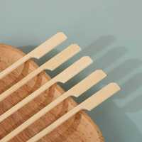 Brochettes de bambou plates biodégradables multi-tailles, prix usine, qualité alimentaire, pour barbecue, type Teppo, jetables