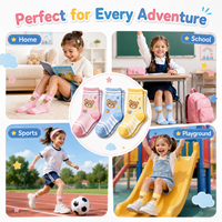 Chaussettes pour bébé personnalisées à rayures, chaussettes en coton pour enfants, respirantes, motif animal de dessin animé, chaussettes décontractées pour tout-petits, antibactériennes