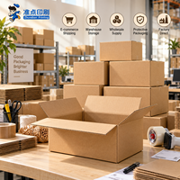 Boîte d'expédition en carton ondulé personnalisée avec impression de logo, résistante aux chocs, durable, recyclable, pour l'emballage e-commerce