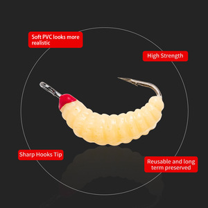 Señuelo Tipo Tiburón, Juego de 100 Piezas de Anzuelos de Acero Inoxidable para Pesca con Señuelos Artificiales Blandos, para Pesca de Agua Dulce - Product Image 2