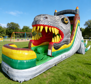 <span class=keywords><strong>Château</strong></span> gonflable géant pour enfants, monstre <span class=keywords><strong>de</strong></span> rivière <span class=keywords><strong>de</strong></span> 18 pieds, toboggan gonflable, combo maison, dinosaure T-Rex, combo rebond et toboggan - Product Image 2