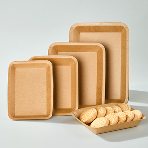 Assiettes <span class=keywords><strong>en</strong></span> papier kraft jetables pour fêtes, assiettes à dessert <span class=keywords><strong>en</strong></span> papier kraft pour événements et réunions - Product Image 1