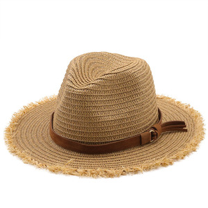 Ventes directes du fabricant Mode d'été de haute qualité Design personnalisé Version coréenne du chapeau de <span class=keywords><strong>paille</strong></span> Panama doux pour les vacances à la plage - Product Image 1