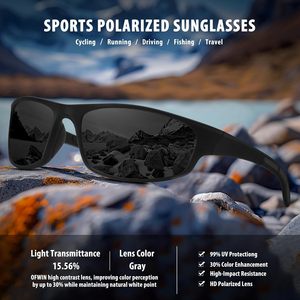 Occhiali da Sole Sportivi Polarizzati con Montatura Completa Unisex per Adulti, Protezione UV per Pesca, Ciclismo, Guida e Corsa - Product Image 4