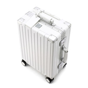 Valise rigide multifonctionnelle en aluminium avec cadre ABS, roulettes pivotantes, serrure, ouverture, porte-gobelet pour filles - Product Image 3