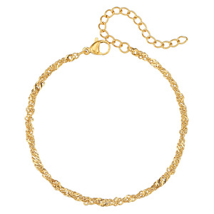 Pulsera de Acero Inoxidable con Diseño de Ondas de Agua, Longitud Ajustable, Estilo Hip Hop, Accesorios de Moda - Product Image 5