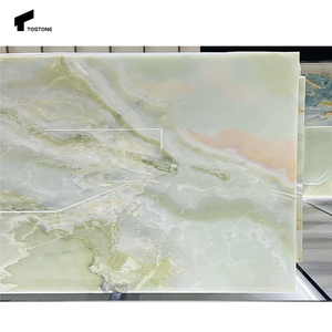 แผ่นหินโอนิกซ์ธรรมชาติสีเขียว20มม. โปร่งแสงโปร่งแสงสำหรับตกแต่งโต๊ะบนผนังเกาะโต๊ะสำหรับตกแต่งบันไดอ่างอาบน้ำ - Product Image 3