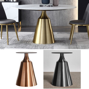 طاولة مطلية من الفولاذ المقاوم للصدأ بتصميم إبداعي شديد التحمل قاعدة ذهبية فاخرة لطاولة القهوة لتناول الطعام - Product Image 2
