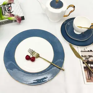 Hotel Fruit Wedding Nordic Ceramic Tableware Dishes Plates Flat Bone China Dinner Plates For Restaurant Plates Sets Dinnerware