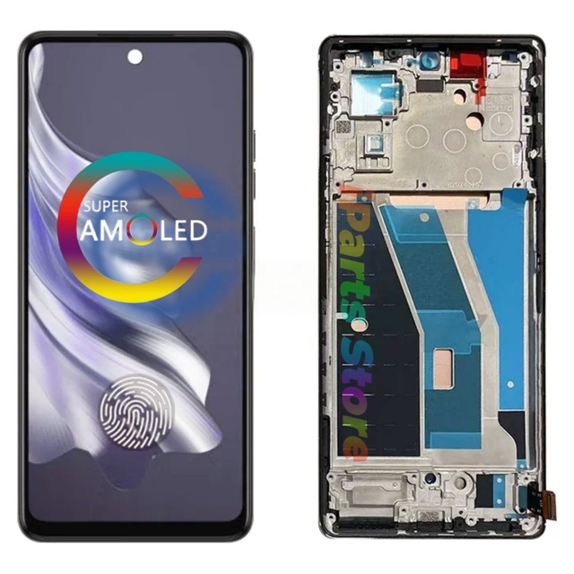 IParts Replacement New AMOLED Display Touch Screen With Frame Assembly for Tecno Spark 20 Pro+ Plus KJ7 OEM Repair Parts